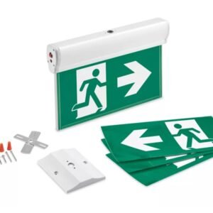 Slim Edge-lit Running man exit sign