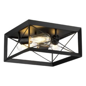 Square Barn Flush Mount 13 inch (3 Light) 60w E26