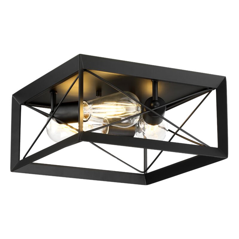 Square Barn Flush Mount 13 inch (3 Light) 60w E26
