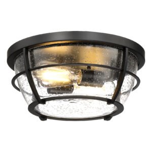 Barrelled Cage Flush Mount 13 inch (2 Light) 60w E26